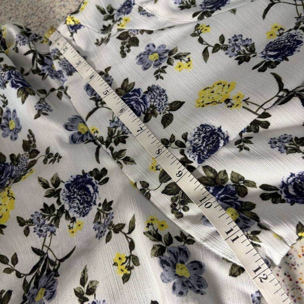 ASOS Women’s Blue Yellow Floral Peplum Wide Leg Jumpsuit Strapless Size 2 White - Picture 12 of 14